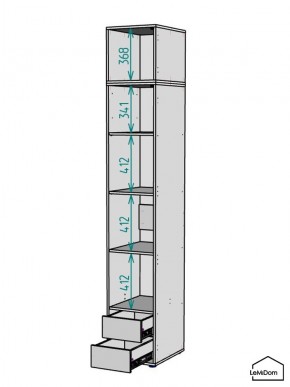 Шкаф с антресолью Linnea MHR-1A-4 2450х400х510 (Графит-М 11.1.25) в Каменске-Уральском - kamensk-uralskiy.ok-mebel.com | фото 3
