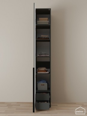 Шкаф с антресолью Linnea MHR-1A-4 2450х400х510 (Графит-М 11.1.25) в Каменске-Уральском - kamensk-uralskiy.ok-mebel.com | фото 4