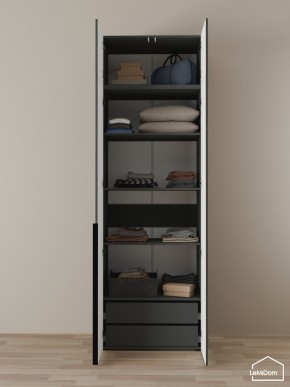 Шкаф с антресолью Linnea MHR-2A-3 2450х800х510 (Графит-М 11.1.25) в Каменске-Уральском - kamensk-uralskiy.ok-mebel.com | фото 5