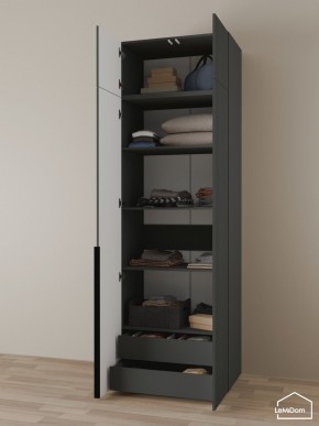 Шкаф с антресолью Linnea MHR-2A-3 2450х800х510 (Графит-М 11.1.25) в Каменске-Уральском - kamensk-uralskiy.ok-mebel.com | фото 6