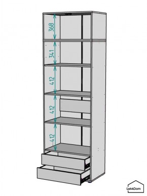 Шкаф с антресолью Linnea MHR-2A-4 2450х800х510 (ДВ-М 11.1.25) в Каменске-Уральском - kamensk-uralskiy.ok-mebel.com | фото 3