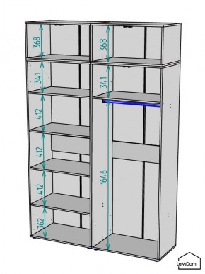 Шкаф с антресолью Linnea MHR-4A-1 2450х1600х510 (Графит-М 11.1.25) в Каменске-Уральском - kamensk-uralskiy.ok-mebel.com | фото 3