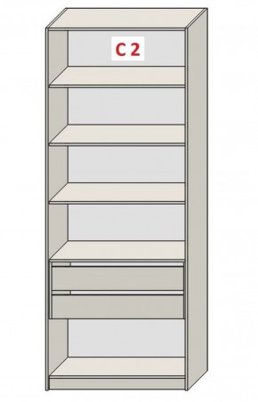 Шкаф СТАНДАРТ С1 без ящика серия "ГЕСТИЯ" (Светло-серый/Дуб Небраска натуральный) 800*520*2300 в Каменске-Уральском - kamensk-uralskiy.ok-mebel.com | фото 6