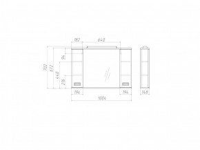 Шкаф-зеркало Cube 100 Эл. Домино (DC5013HZ) в Каменске-Уральском - kamensk-uralskiy.ok-mebel.com | фото 2