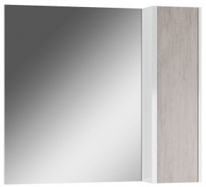 Шкаф-зеркало Uno 80 Дуб серый левый/правый Домино (DU1504HZ) в Каменске-Уральском - kamensk-uralskiy.ok-mebel.com | фото 1