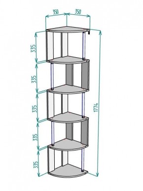 Стеллаж Maria S113-MA (Графит) в Каменске-Уральском - kamensk-uralskiy.ok-mebel.com | фото 3