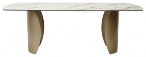 Стол BRONTE 220 KL-188 Контрастный мрамор матовый, итальянская керамика/ Шампань, ®DISAUR в Каменске-Уральском - kamensk-uralskiy.ok-mebel.com | фото 2