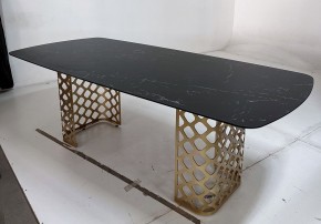 Стол CHIAVARI 220 KL-116 Черный мрамор матовый, итальянская керамика / бронзовый, ®DISAUR в Каменске-Уральском - kamensk-uralskiy.ok-mebel.com | фото 4