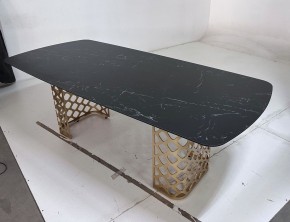 Стол CHIAVARI 220 KL-116 Черный мрамор матовый, итальянская керамика / бронзовый, ®DISAUR в Каменске-Уральском - kamensk-uralskiy.ok-mebel.com | фото 6