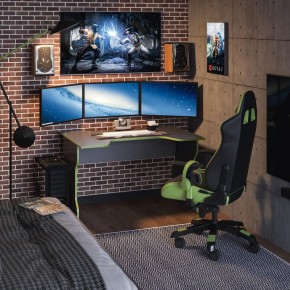 Стол компьютерный ВАРДИГ K1 120x82, антрацит/лайм в Каменске-Уральском - kamensk-uralskiy.ok-mebel.com | фото 4
