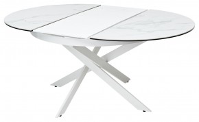 Стол TRENTO 120 HIGH GLOSS STATUARIO Белый мрамор глянцевый, керамика/ белый каркас, ®DISAUR в Каменске-Уральском - kamensk-uralskiy.ok-mebel.com | фото 6