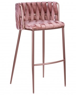 Стул барный DOBRIN EMMA ROSE GOLD, розовый велюр (VF-10) в Каменске-Уральском - kamensk-uralskiy.ok-mebel.com | фото