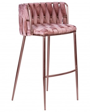 Стул барный DOBRIN EMMA ROSE GOLD, розовый велюр (VF-10) в Каменске-Уральском - kamensk-uralskiy.ok-mebel.com | фото 2