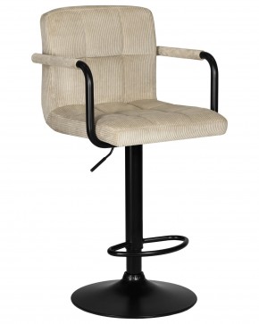 Стул барный DOBRIN KRUGER ARM BLACK, бежевый вельвет (LAR-E2041-04) в Каменске-Уральском - kamensk-uralskiy.ok-mebel.com | фото