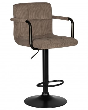 Стул барный DOBRIN KRUGER ARM BLACK, какао вельвет (LAR-E2041-05) в Каменске-Уральском - kamensk-uralskiy.ok-mebel.com | фото