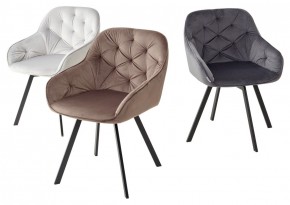 Стул GALE 360 град. поворот. BLUVEL-03 LIGHT GREY, велюр/ черный каркас, М-City в Каменске-Уральском - kamensk-uralskiy.ok-mebel.com | фото 2