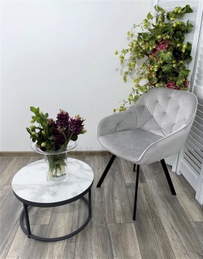Стул GALE 360 град. поворот. BLUVEL-03 LIGHT GREY, велюр/ черный каркас, М-City в Каменске-Уральском - kamensk-uralskiy.ok-mebel.com | фото 6