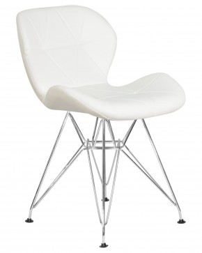 Стул обеденный DOBRIN BUTTERFLY CHROME, ножки хром, цвет белый в Каменске-Уральском - kamensk-uralskiy.ok-mebel.com | фото 2