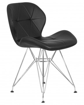 Стул обеденный DOBRIN BUTTERFLY CHROME, ножки хром, цвет чёрный в Каменске-Уральском - kamensk-uralskiy.ok-mebel.com | фото 2