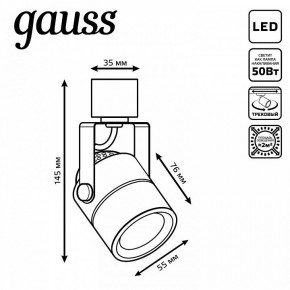 Светильник на штанге Gauss Track Light TR057 в Каменске-Уральском - kamensk-uralskiy.ok-mebel.com | фото 6