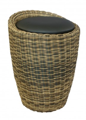 Табурет с местом для хранения LM-1100Rattan, чёрный в Каменске-Уральском - kamensk-uralskiy.ok-mebel.com | фото