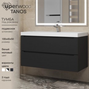 Тумба под раковину Uperwood Tanos 100 см, подвесная, черная матовая в Каменске-Уральском - kamensk-uralskiy.ok-mebel.com | фото 3