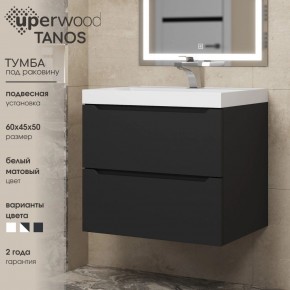 Тумба под раковину Uperwood Tanos 60 см, подвесная, черная матовая в Каменске-Уральском - kamensk-uralskiy.ok-mebel.com | фото 3