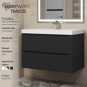 Тумба под раковину Uperwood Tanos 80 см, подвесная, черная матовая в Каменске-Уральском - kamensk-uralskiy.ok-mebel.com | фото 3