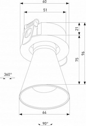 Встраиваемый светильник Elektrostandard Bell 25097/LED 8W 3000K черный в Каменске-Уральском - kamensk-uralskiy.ok-mebel.com | фото 5
