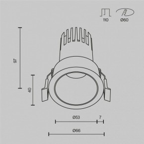 Встраиваемый светильник Maytoni Dip DL116-10W-4K-B в Каменске-Уральском - kamensk-uralskiy.ok-mebel.com | фото 10