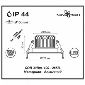 Встраиваемый светильник Novotech Drum 357604 в Каменске-Уральском - kamensk-uralskiy.ok-mebel.com | фото 3